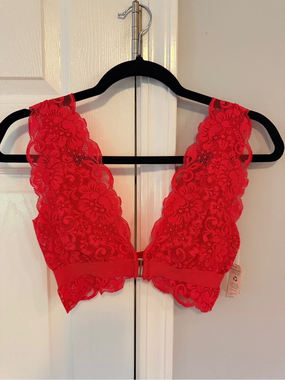 We Are HAH (Hot As Hell) x Free People Red “Got Ur Back” Lace Bralette - Size XS
